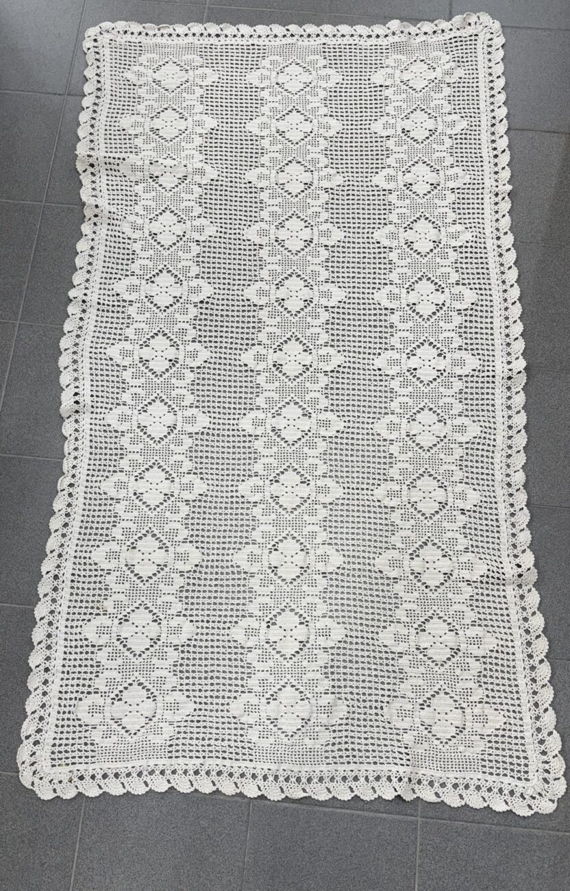 Kaunis elevandiluuvalge heegeldatud kate või laudlina Mõõdud: 190x 103 cm Ühe väikse kollaka plekiga, muidu terve ja kena
The post Heegeldatud kate appeared fir